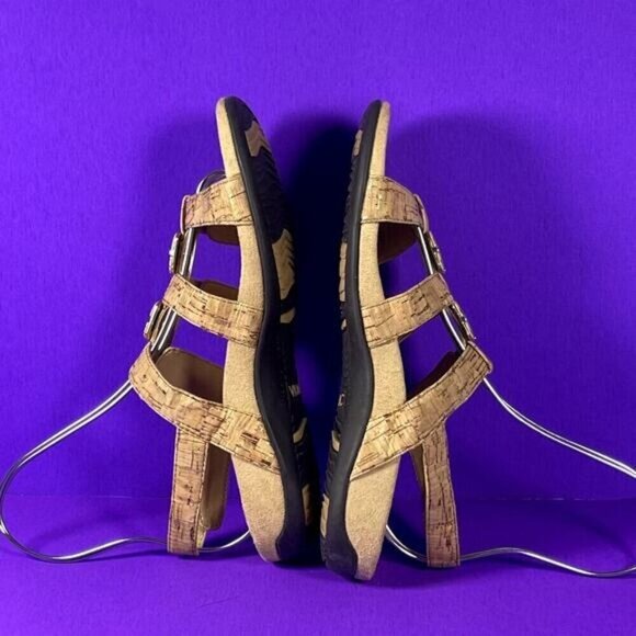 Vionic Gold Cork Amber Adjustable Strap Orthotic Arch Support Sandal Shoe Size 7 - Picture 6 of 8
